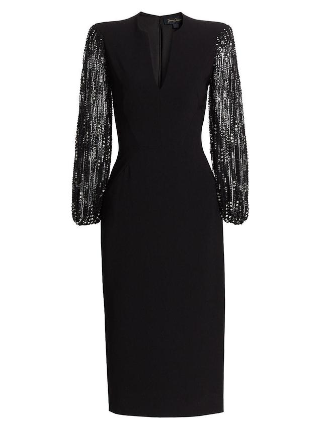 Womens The Swan Embellished-Sleeve Cocktail Dress Product Image