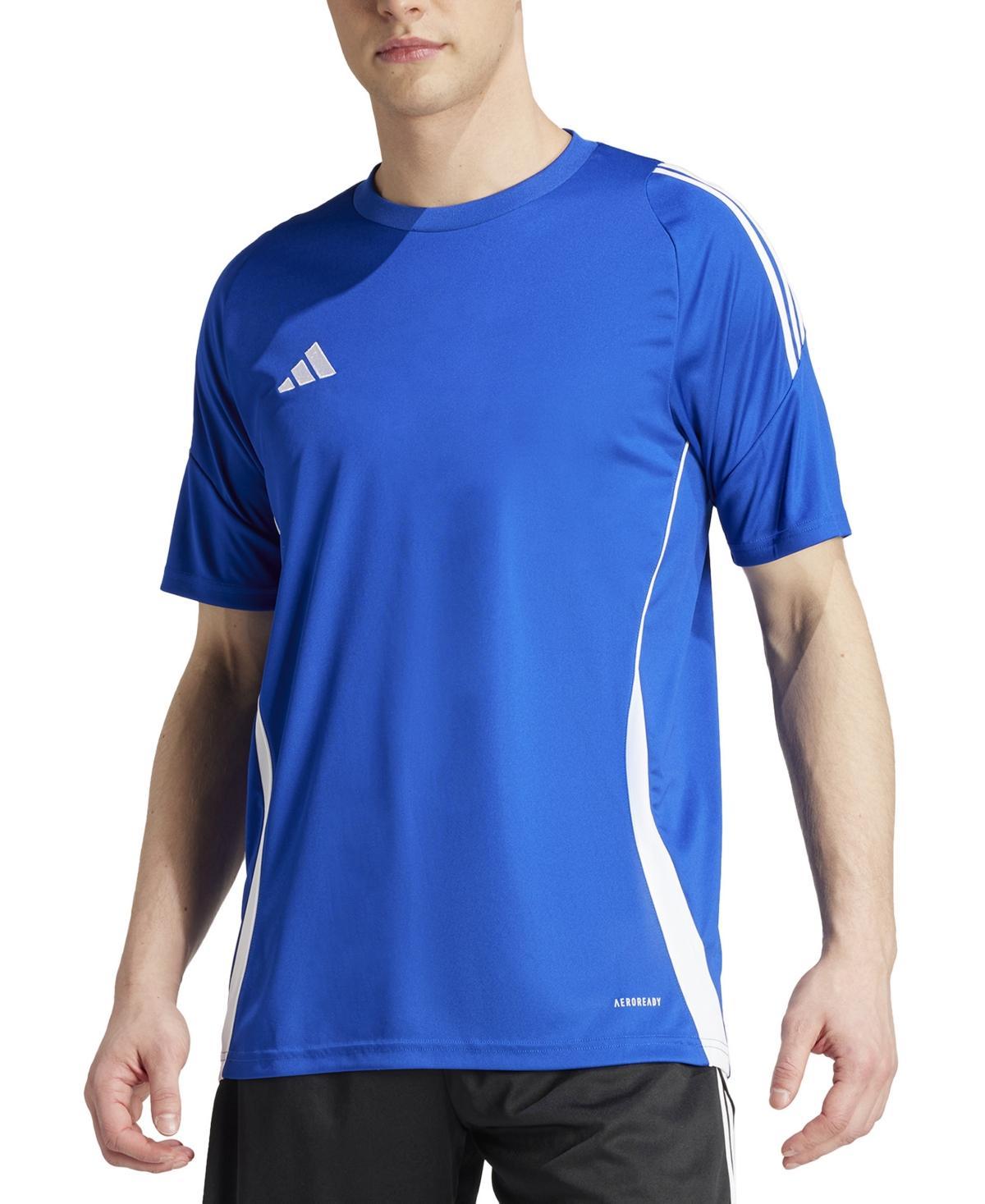 adidas Mens Tiro 24 Slim-fit Performance 3-Stripes Jersey - Team Navy Product Image