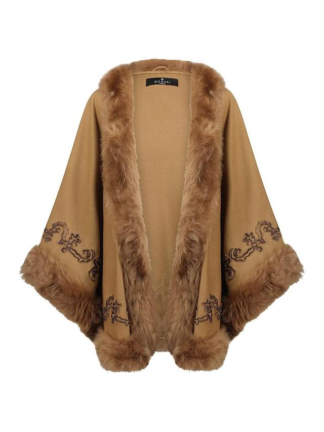 Embroidered Wool and Cashmere Cape Product Image