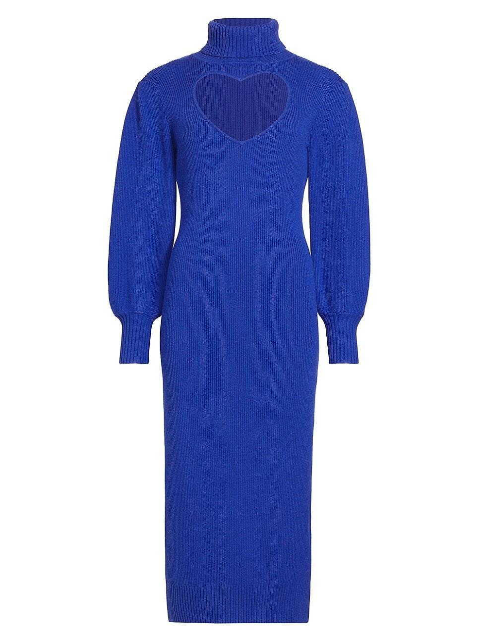 Womens Heart Cut-Out Knit Midi-Dress Product Image