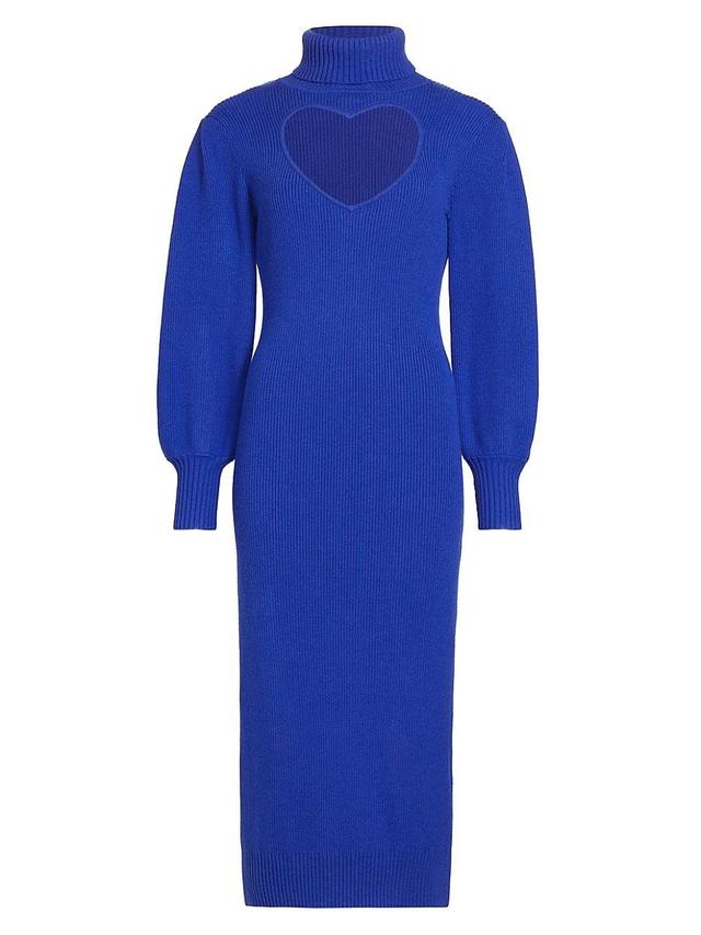 Womens Heart Cut-Out Knit Midi-Dress Product Image