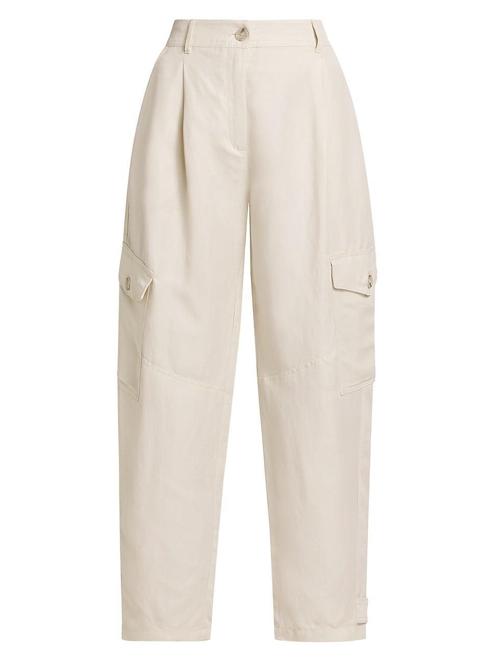 Womens Giada Linen-Blend Tapered Pants Product Image