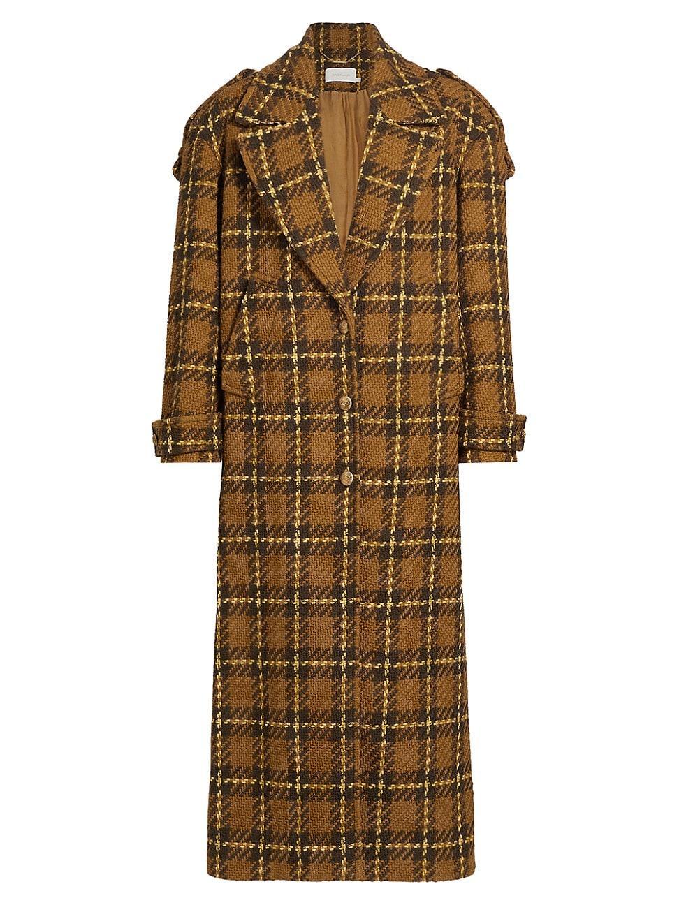 Womens Luminosity Check Wool Coat Product Image