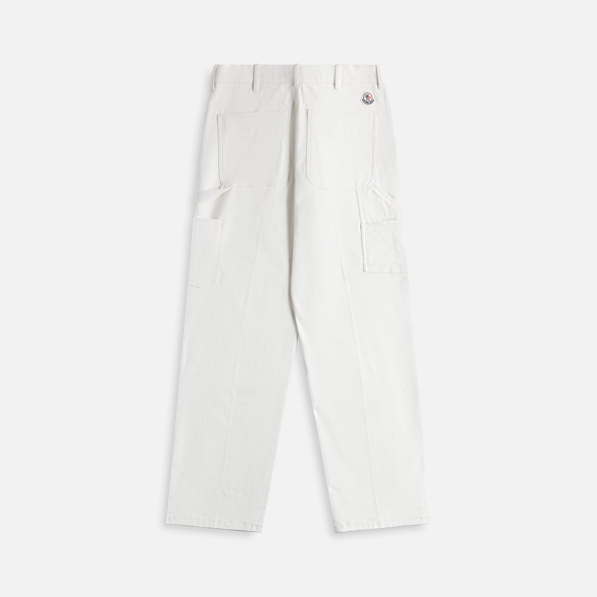 Moncler Soft Cotton Canvas Trousers - Off White Male Product Image