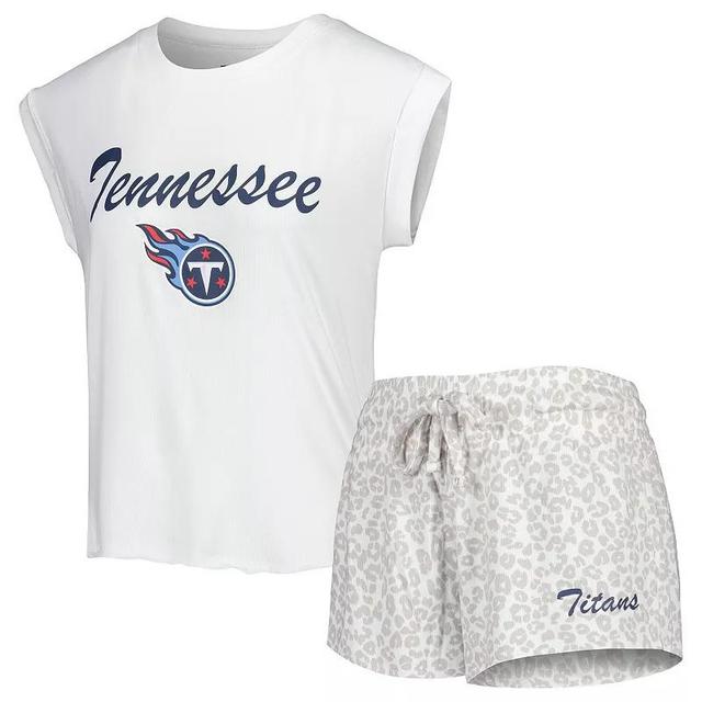 Womens Concepts Sport /Cream Tennessee Titans Montana Knit T-Shirt & Shorts Sleep Set Product Image