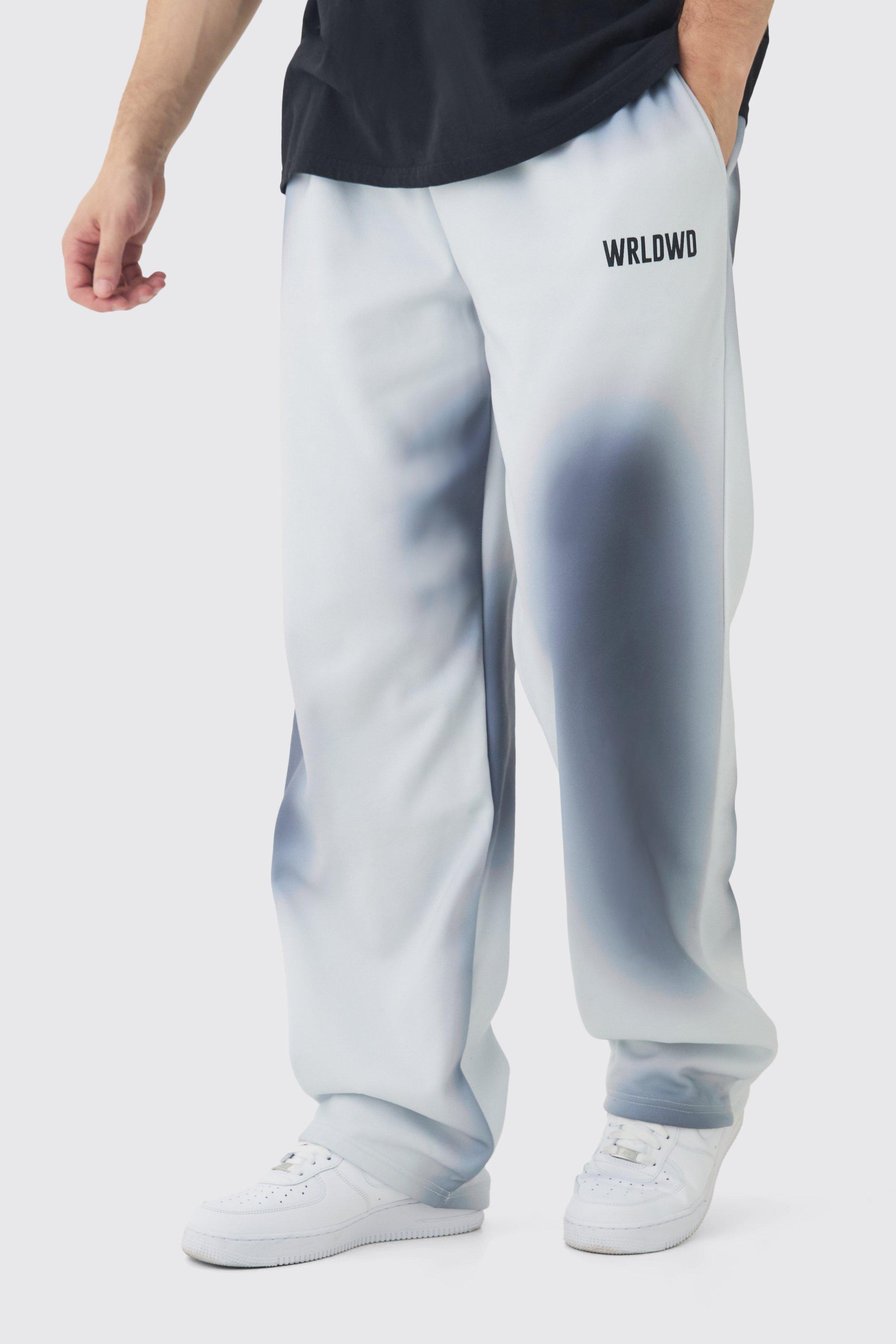 Tall Oversized Wash Print Sweatpants | boohooMAN USA Product Image