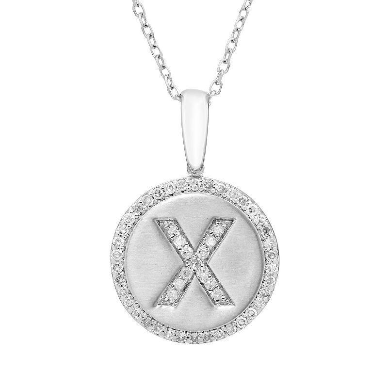 Its Personal Sterling Silver & Diamond Accent Initial Pendant Necklace, Womens Product Image