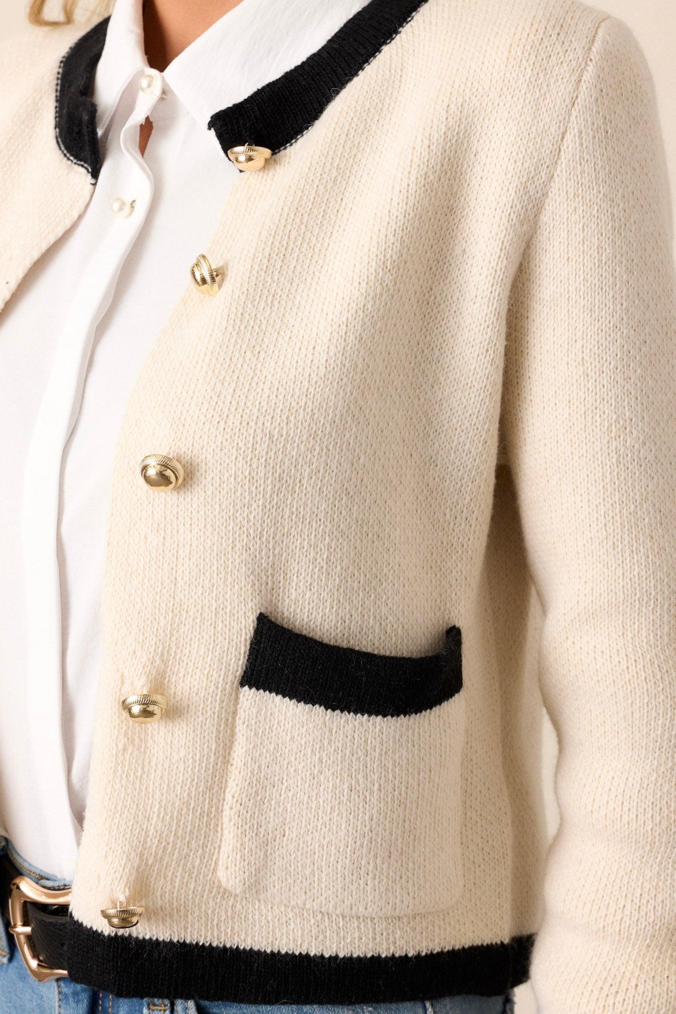 Champagne Clouds Ivory Cropped Cardigan Product Image