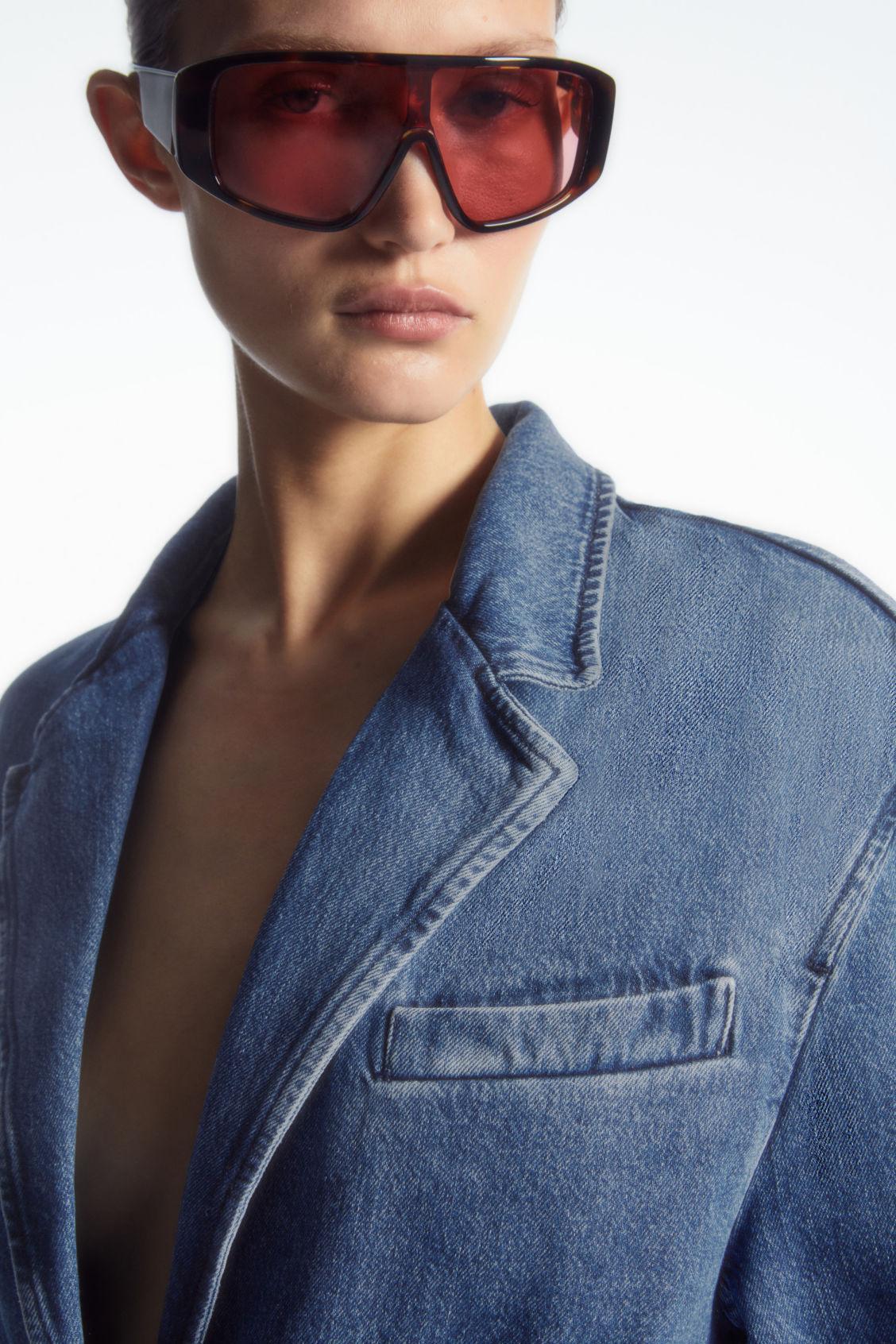 SINGLE-BREASTED DENIM BLAZER Product Image