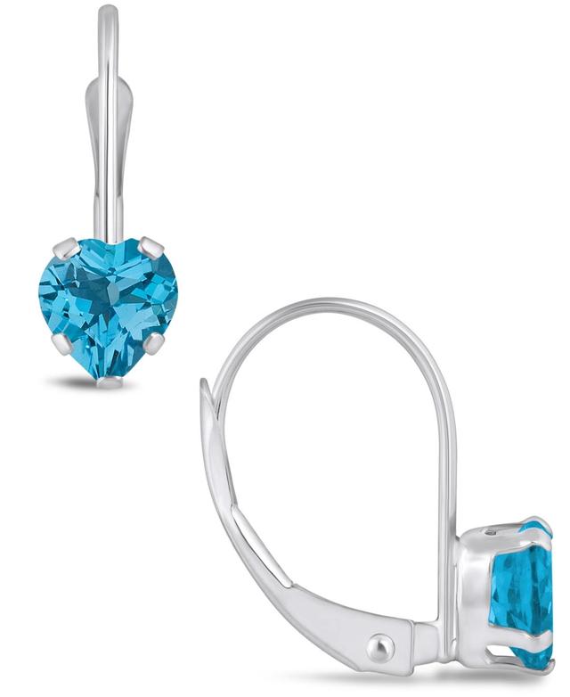 Macys Gemstone Leverback Earrings in 10K White Gold Product Image