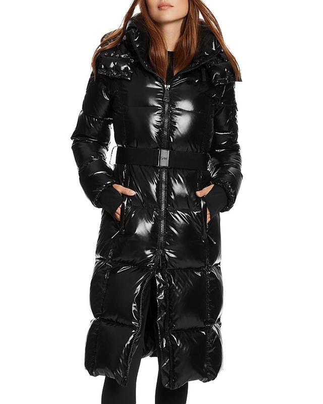 Womens Long Noho Belted Hooded Puffer Coat Product Image