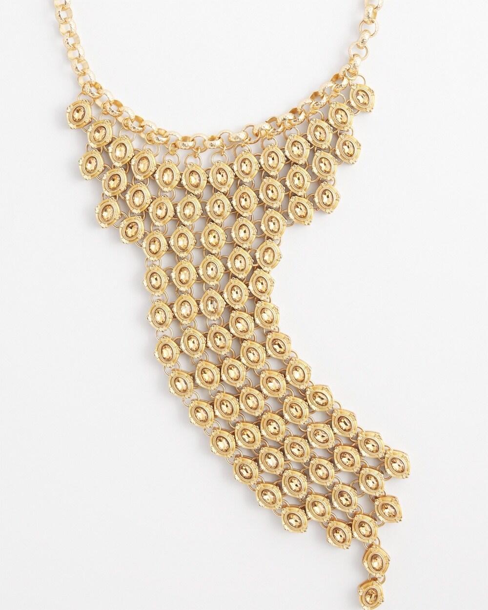 Cascading Gold Tone Statement Necklace Product Image