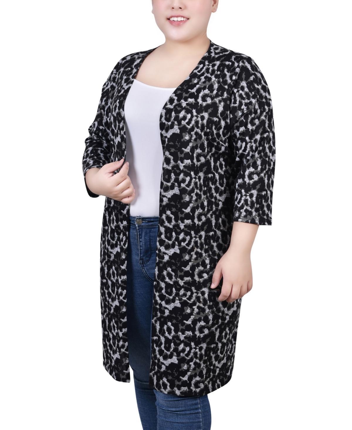 Ny Collection Plus Size 3/4 Sleeve Knit Cardigan Product Image