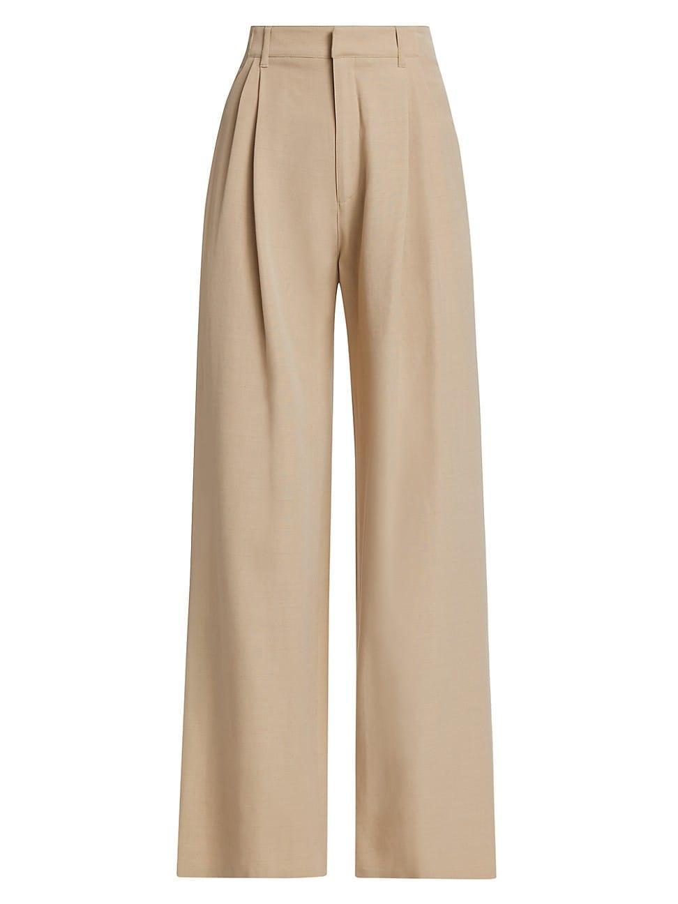 Womens Annie Pleated Wide-Leg Trousers product image