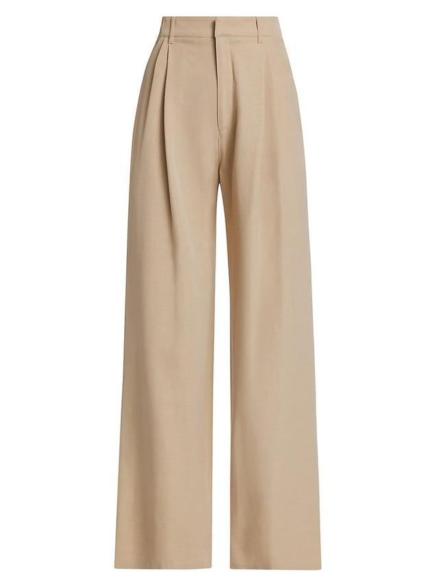 Womens Annie Pleated Wide-Leg Trousers Product Image