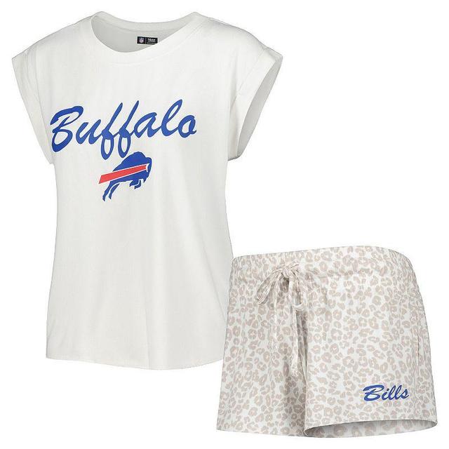 Womens Concepts Sport White Buffalo Bills Montana Knit T-shirt and Shorts Sleep Set - White Product Image