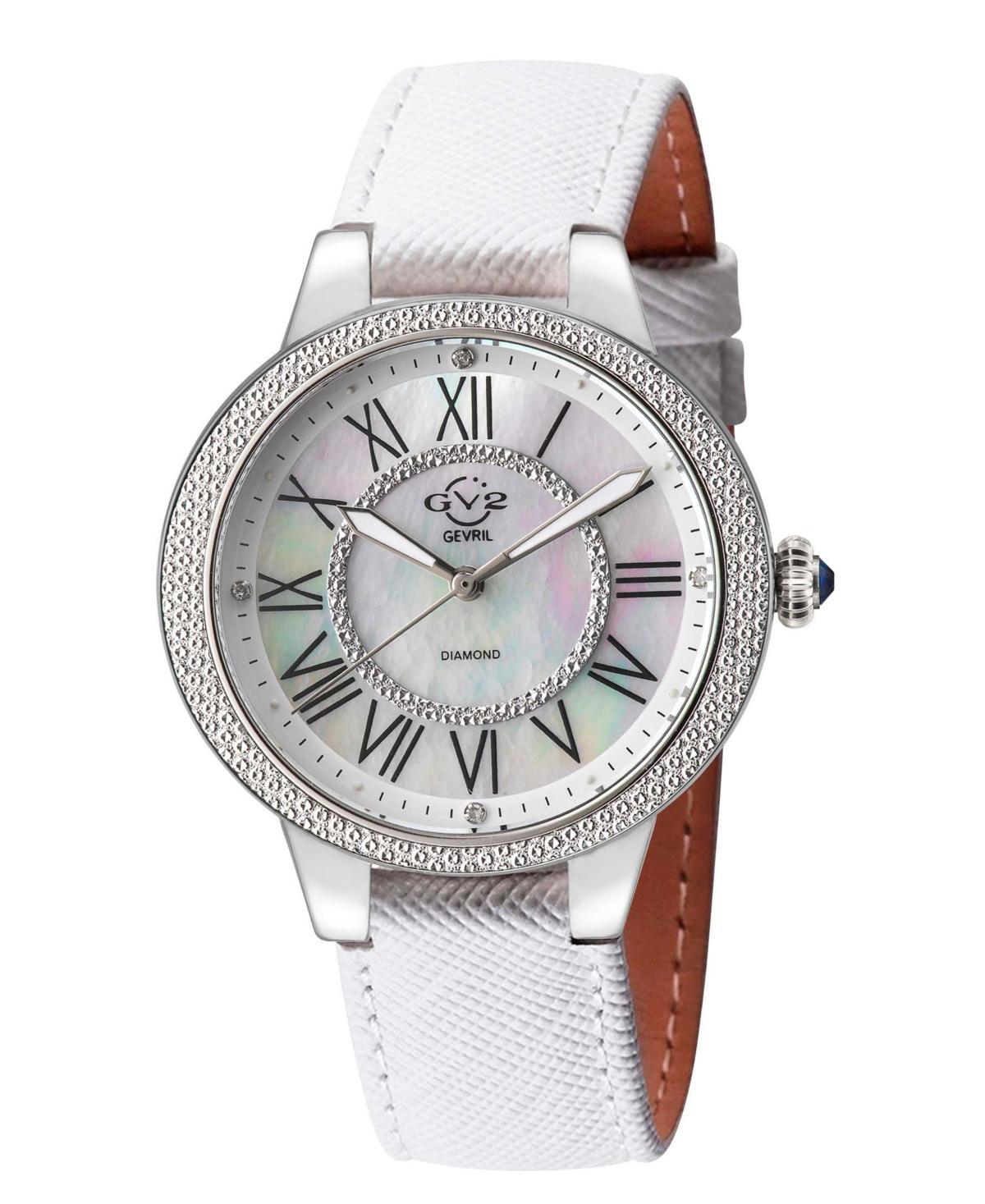 GV2 By Gevril Womens Astor Ii White Leather Watch 38mm - White Product Image