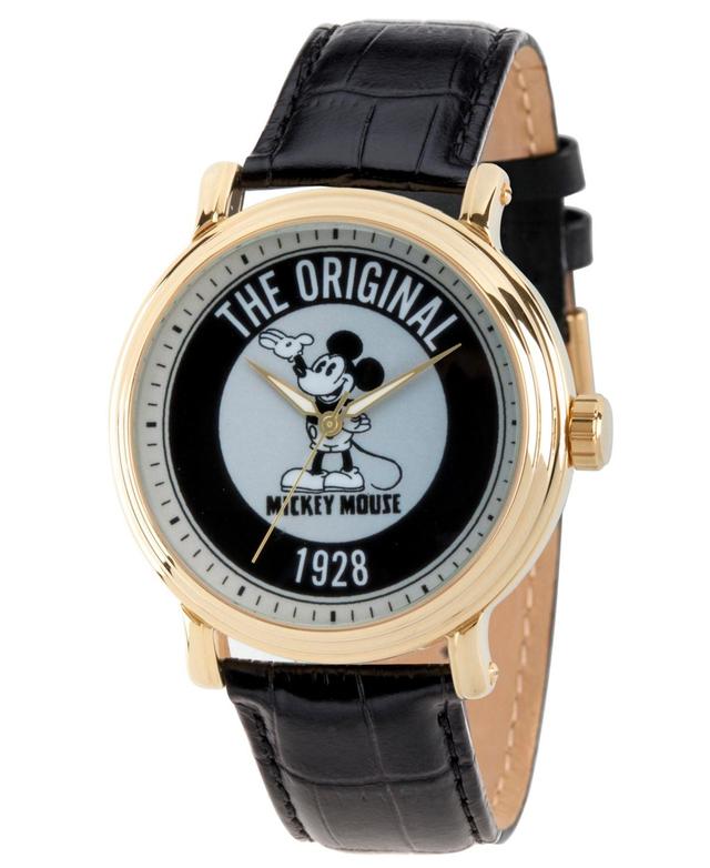 Mens Disney Mickey Mouse Gold Vintage Alloy Watch Black Product Image