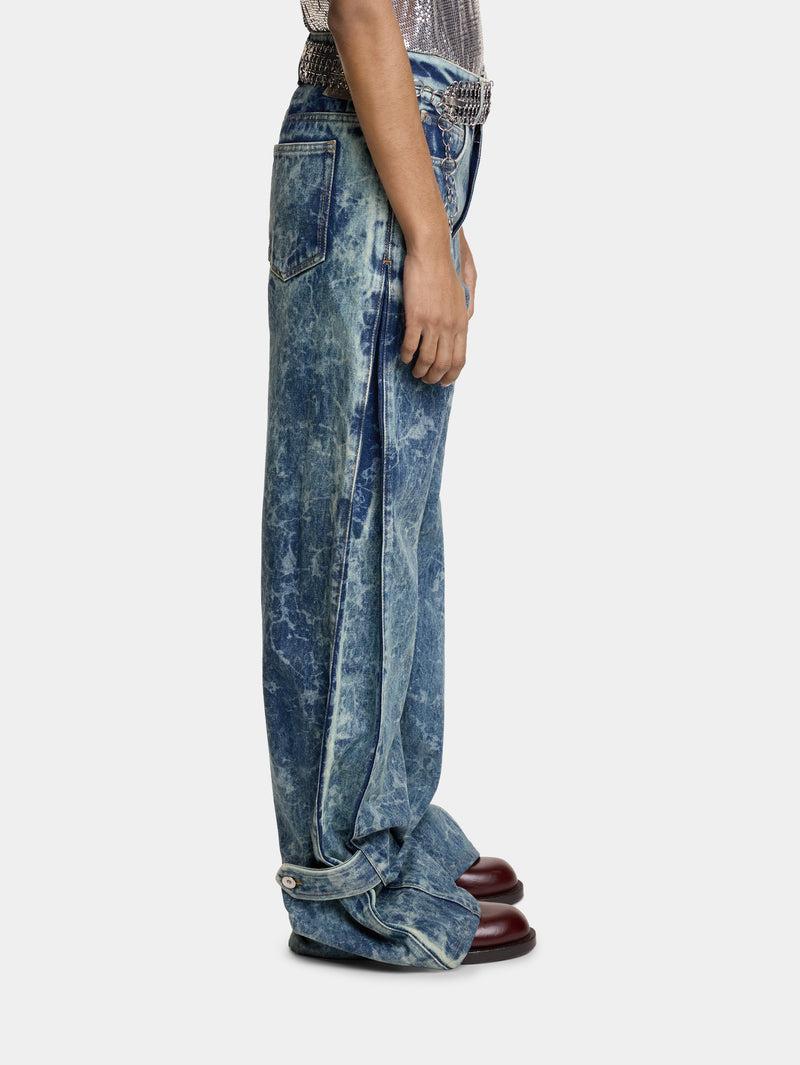 WIDE-LEG JEANS IN WASHED DENIM Product Image