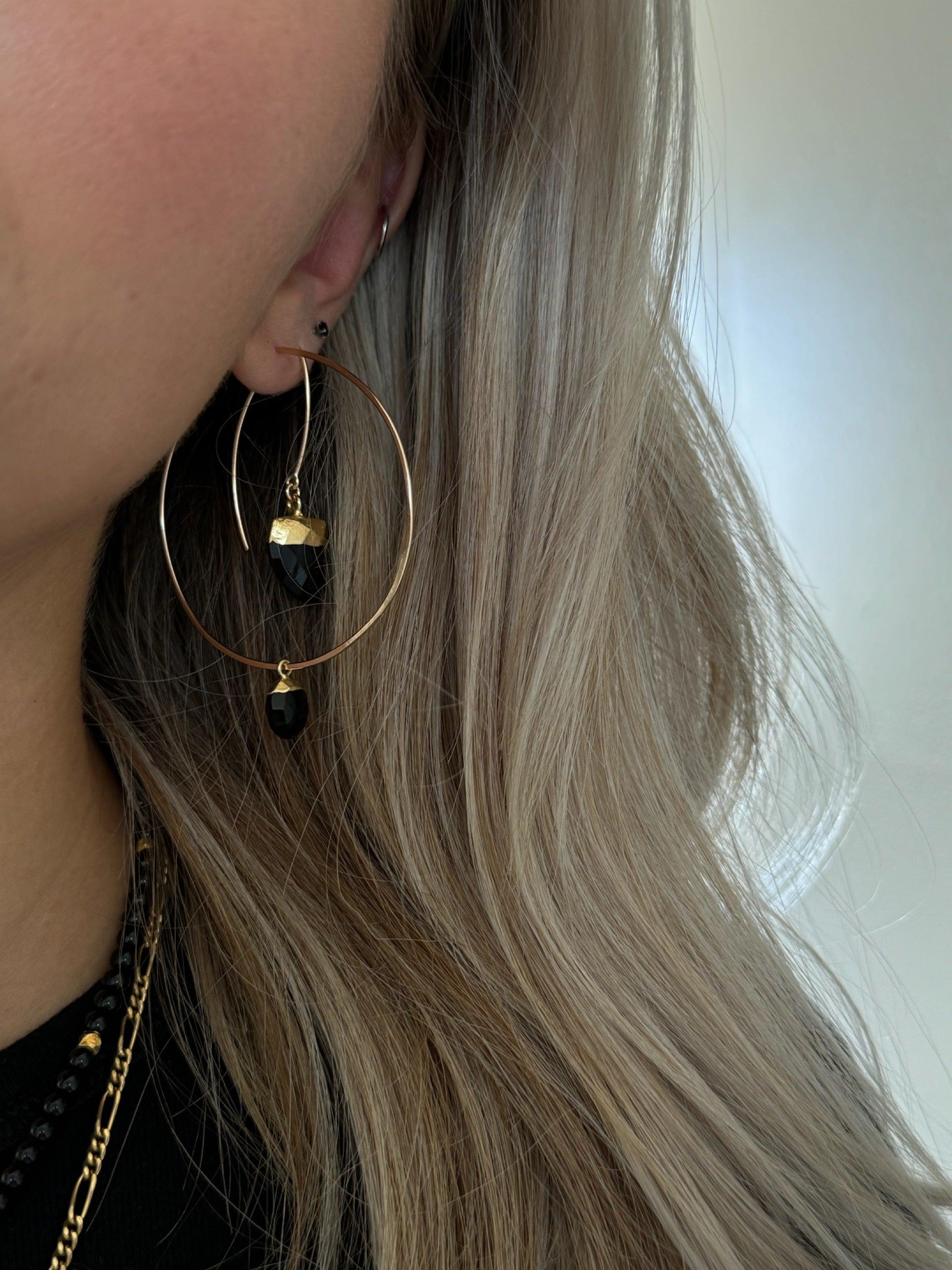 Black Onyx Hoops Product Image