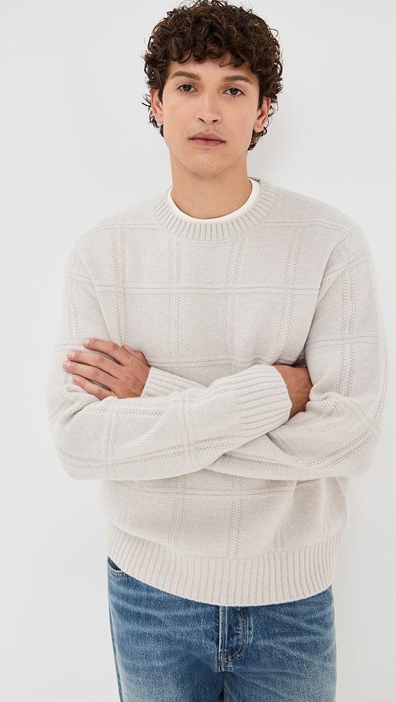 Vince Seed Stitch Windowpane Crew Sweater | Shopbop Product Image