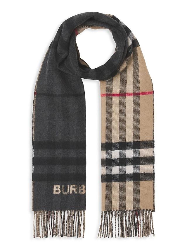 Mens Giant Check Cashmere Scarf Product Image