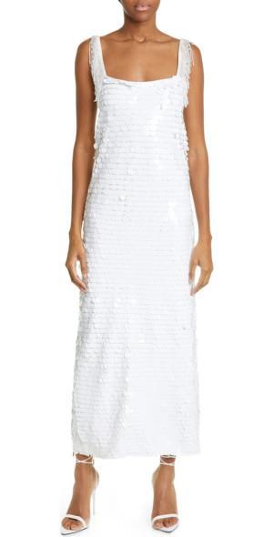 ALEXIS Felici Paillette Sequin Cocktail Dress in White at Nordstrom, Size Small Product Image