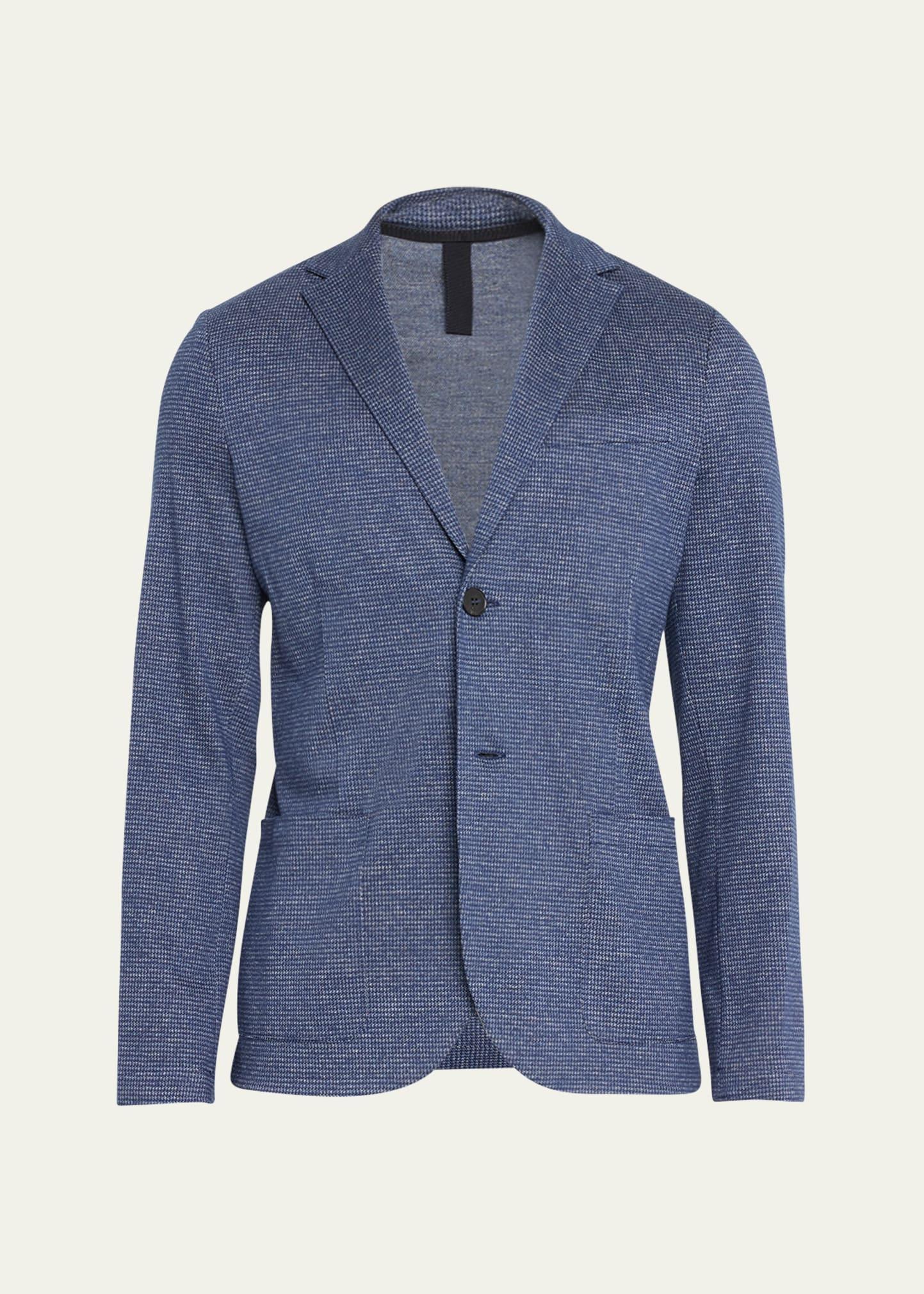 Mens Denim Houndstooth Two-Button Blazer product image