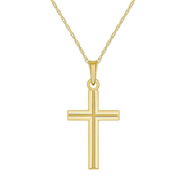 14k Gold Cross Pendant Necklace, Womens Product Image