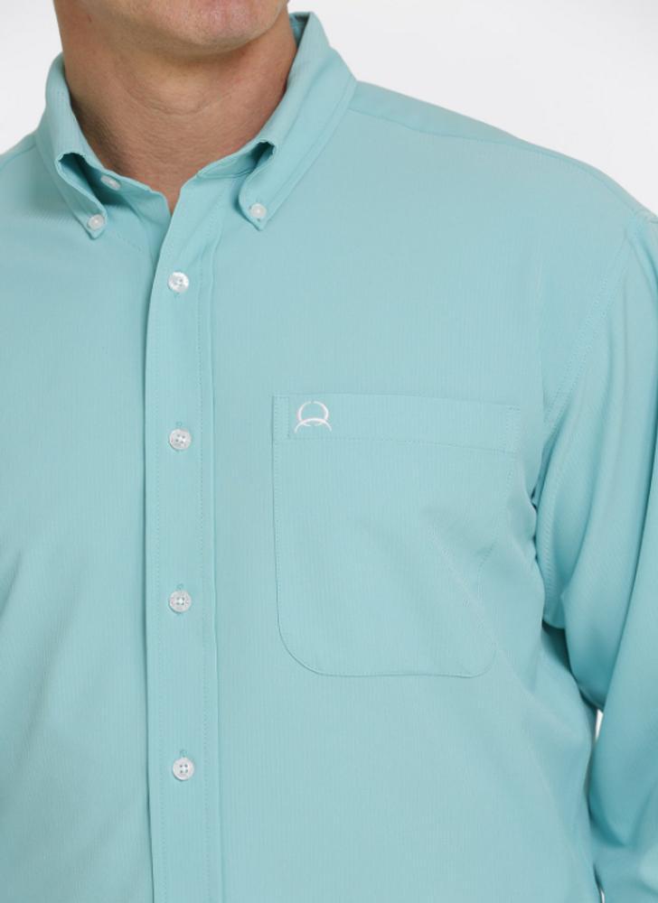 Cinch® Men's L/S Solid Turquoise ArenaFlex Button Shirt Product Image