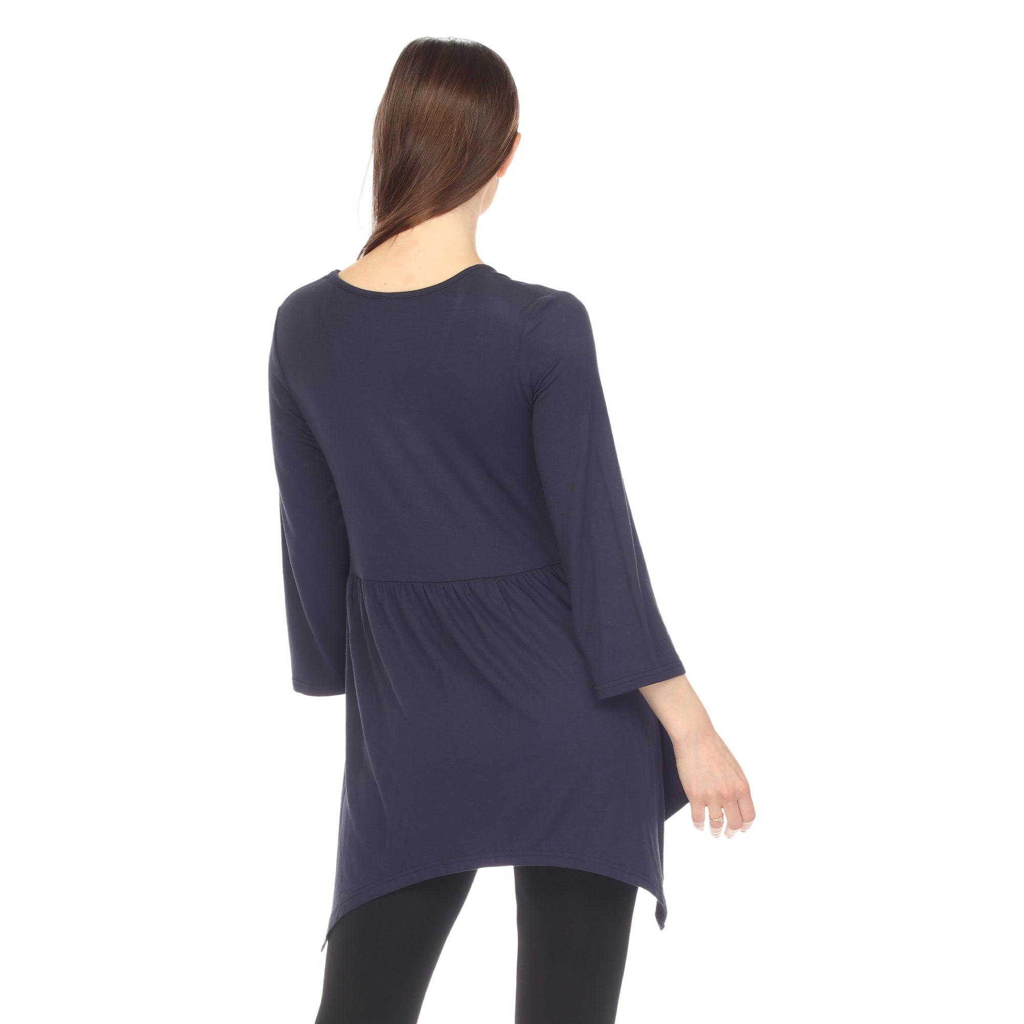 Empire Waist V-Neck Tunic Top Product Image