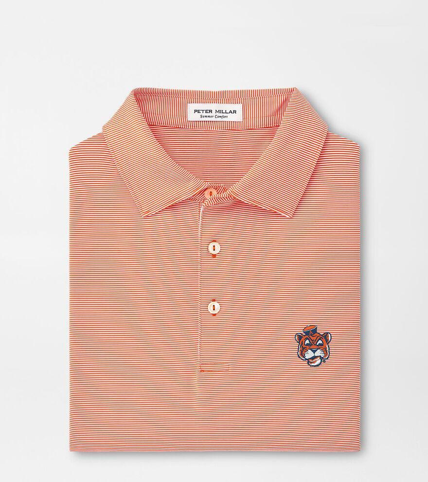 Peter Millar Mens Auburn Jubilee Stripe Performance Polo | Color: Orange | Size: 3XL Product Image