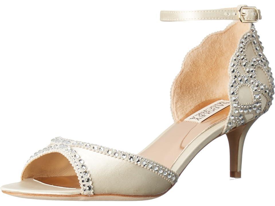 Badgley Mischka Gillian (Ivory Satin/Suede) Women's 1-2 inch heel Shoes Product Image