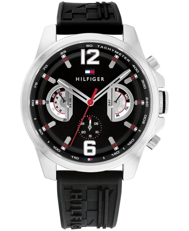 Tommy Hilfiger Mens Quartz Black Silicone Watch 46mm Product Image