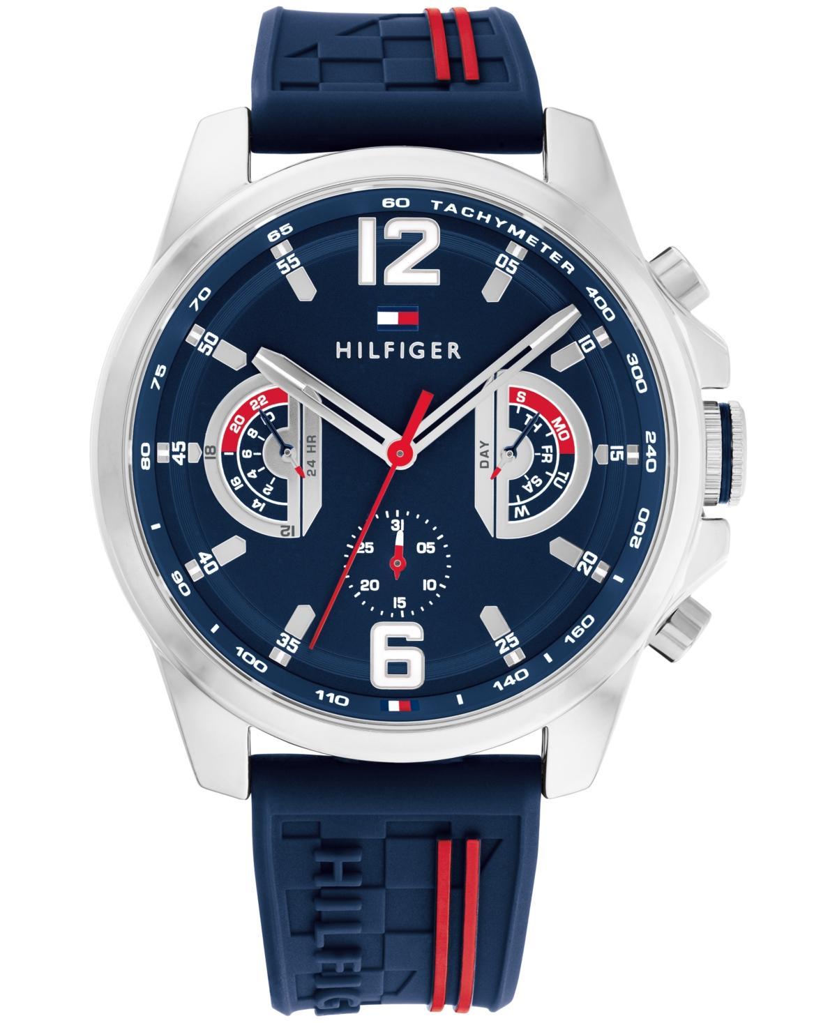 Tommy Hilfiger Mens Quartz Navy Silicone Watch 46mm - Navy Product Image