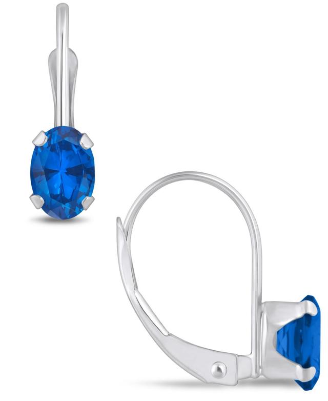 Macys Gemstone Leverback Earrings in 10K White Gold Product Image