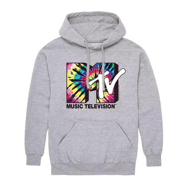 Mens MTV Classic Logo Tie Dye Hoodie Athletic Grey Product Image