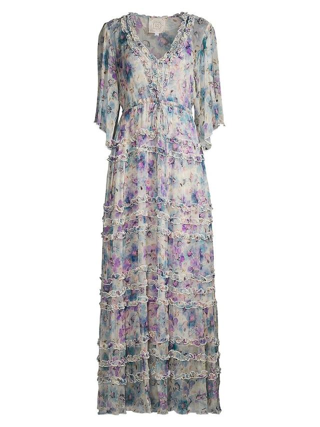 Womens Glinda Floral Silk Maxi Dress Product Image