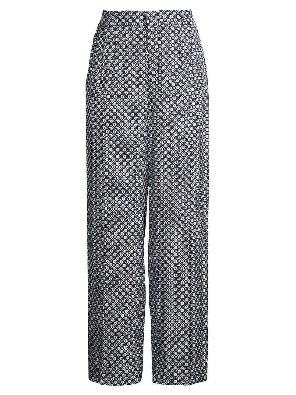 Womens Luxe Geometric Floral Trousers Product Image