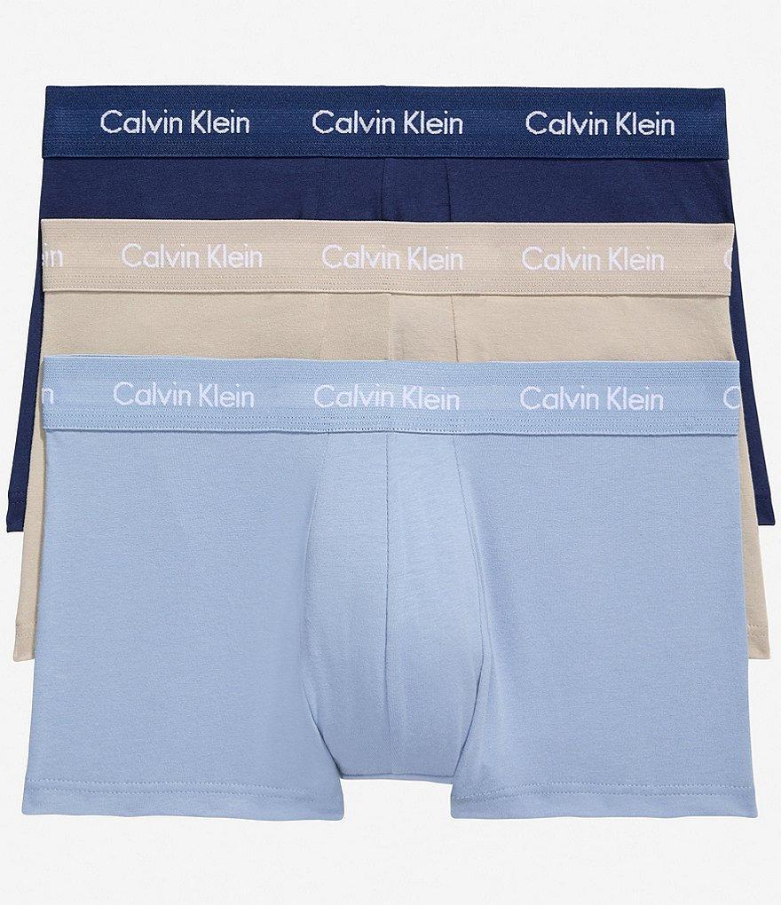 Calvin Klein Low-Rise Cotton Stretch Solid Trunks 3-Pack Product Image