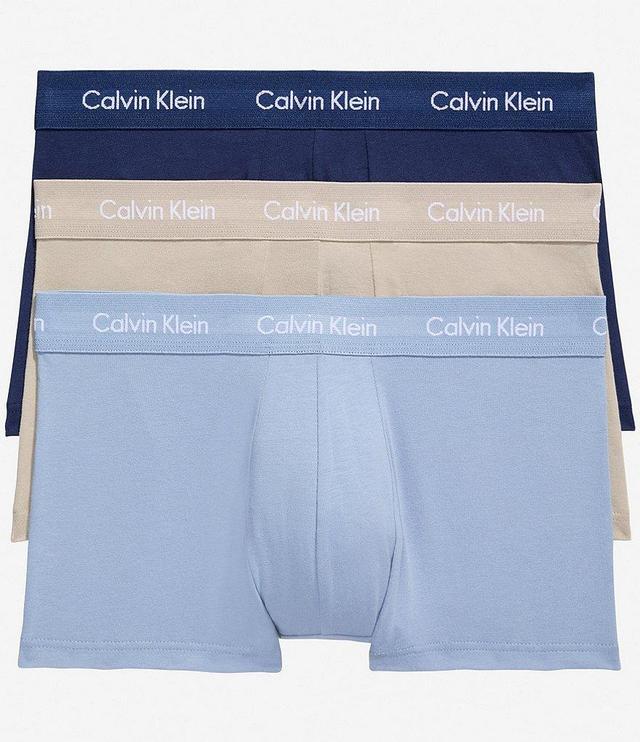 Calvin Klein Low-Rise Cotton Stretch Solid Trunks 3-Pack Product Image