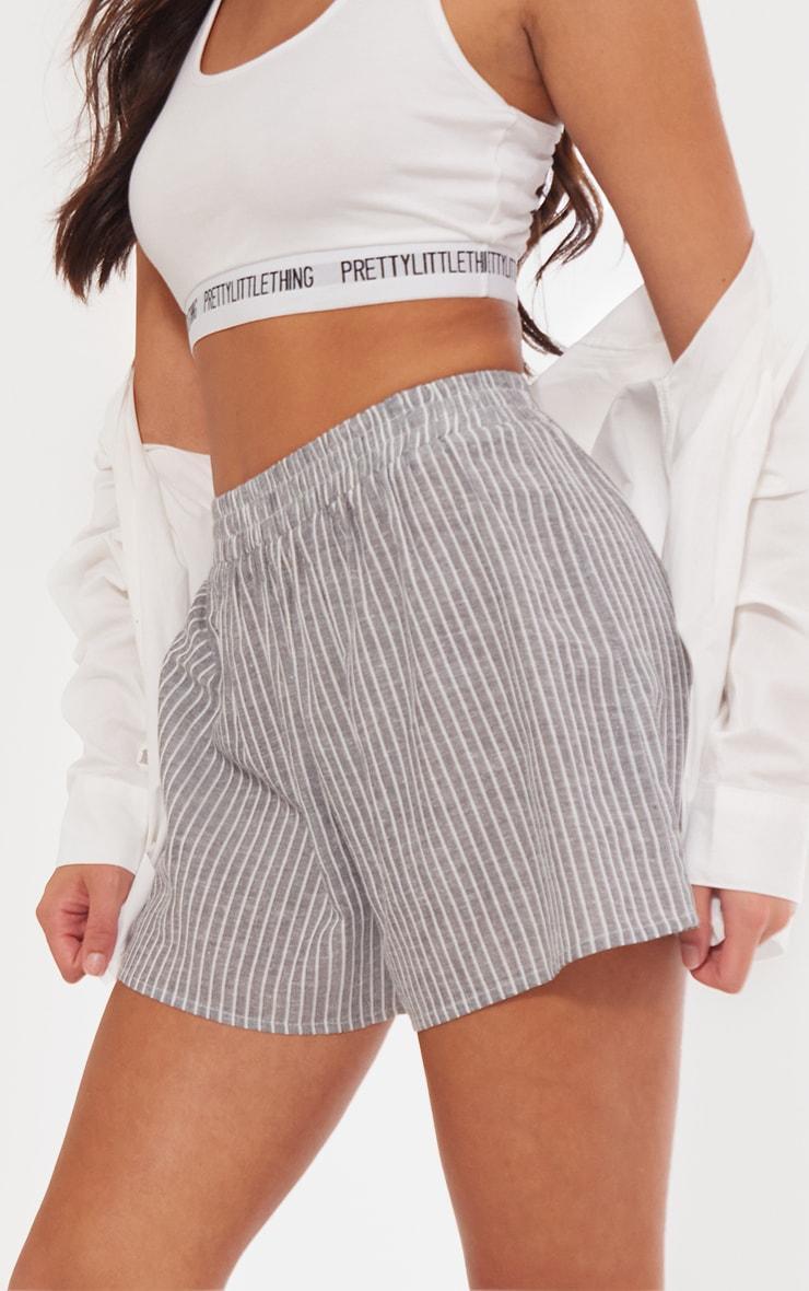 Grey Pinstripe Linen Look Basic Shorts product image