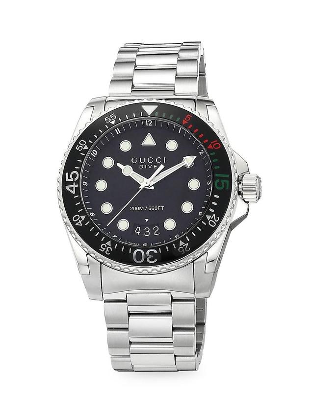 Mens Dive Stainless Steel Bracelet Watch Product Image