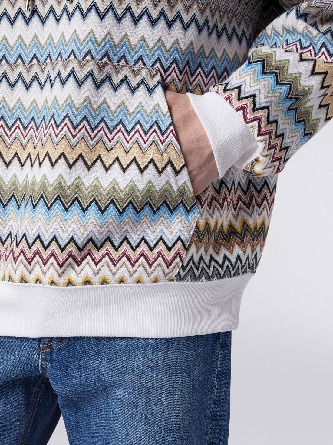 Hooded sweatshirt in zigzag cotton Multicoloured | Missoni Product Image