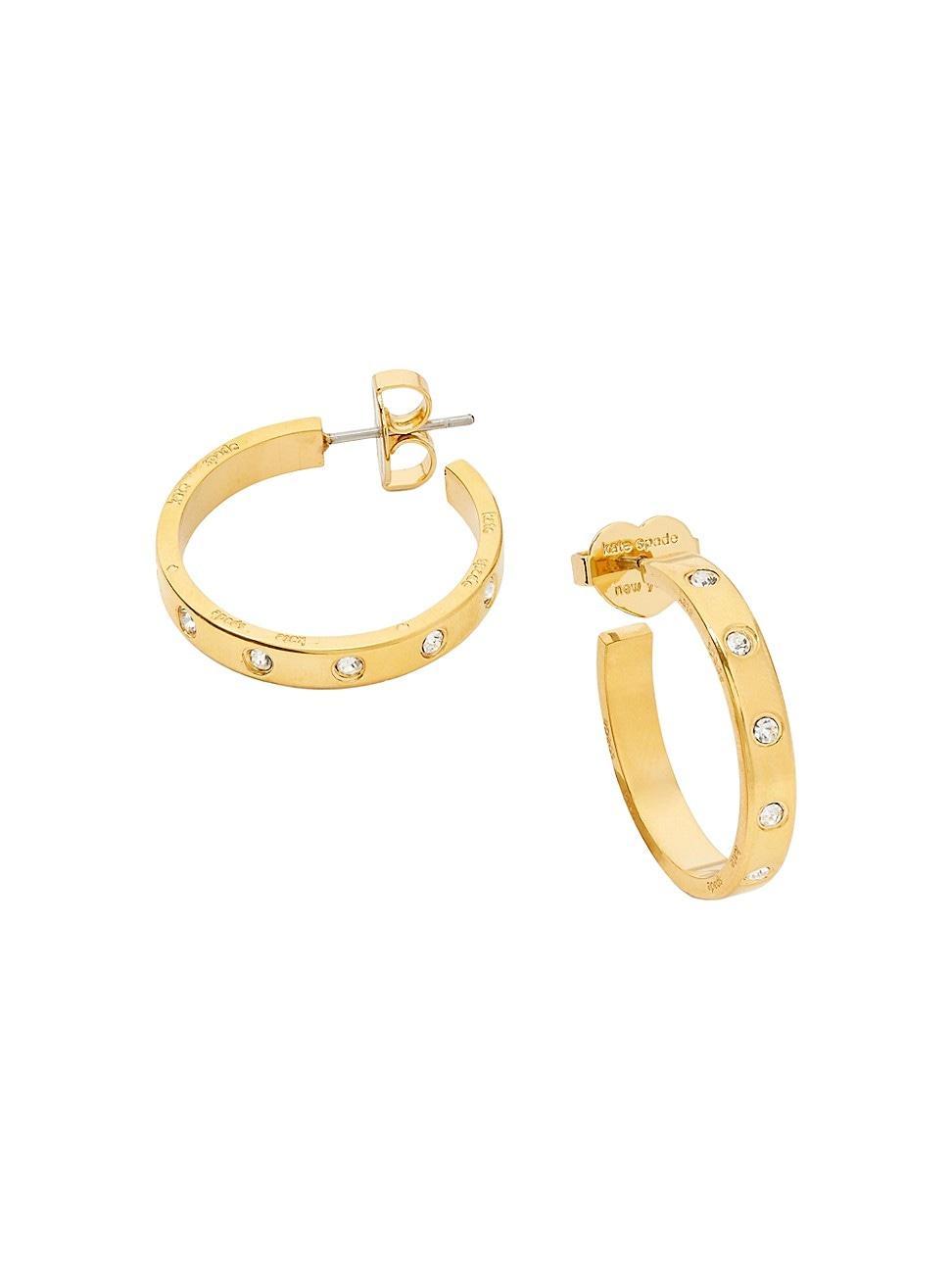 kate spade new york crystal station hoop earrings Product Image