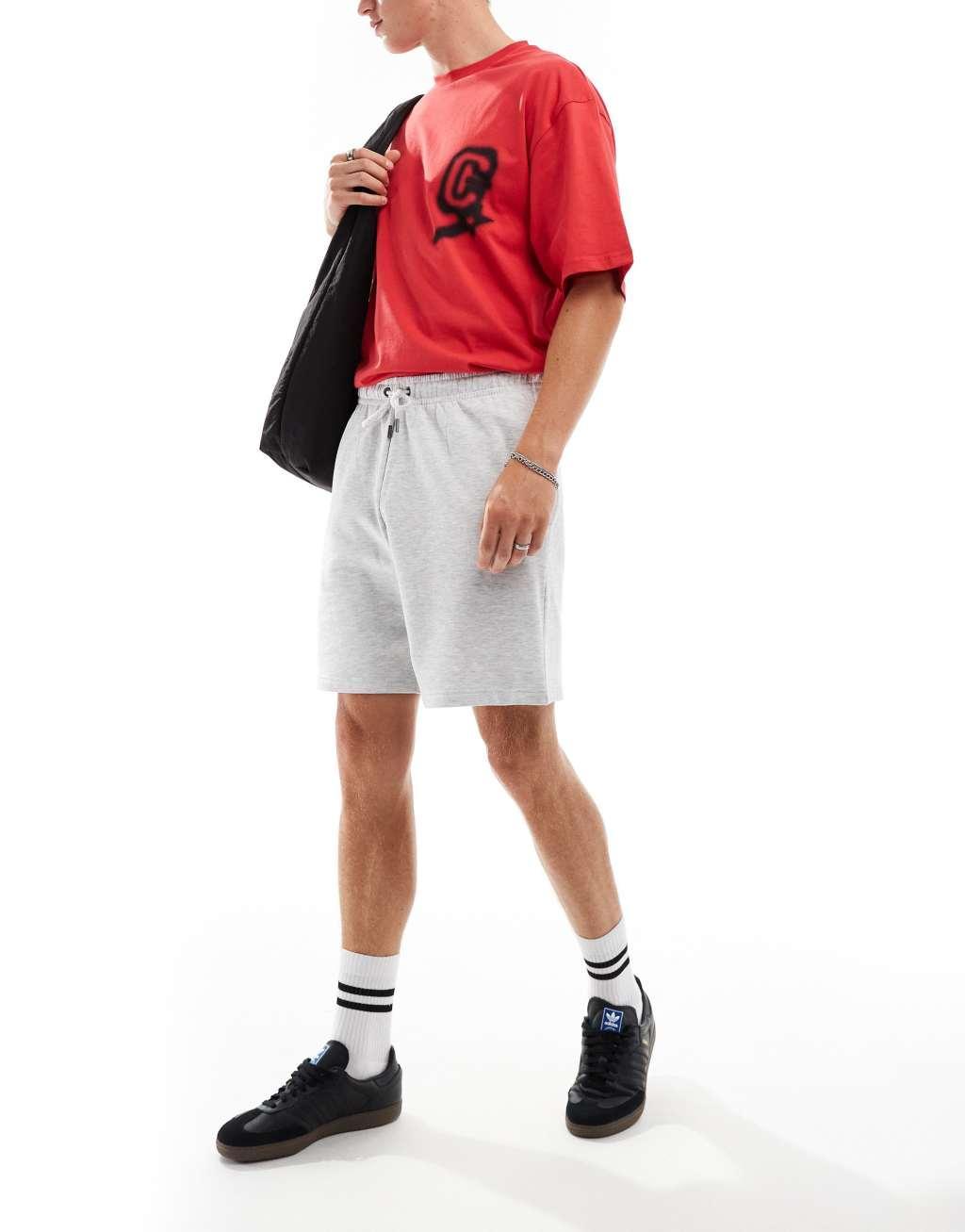 COLLUSION jersey shorts in gray heather Product Image