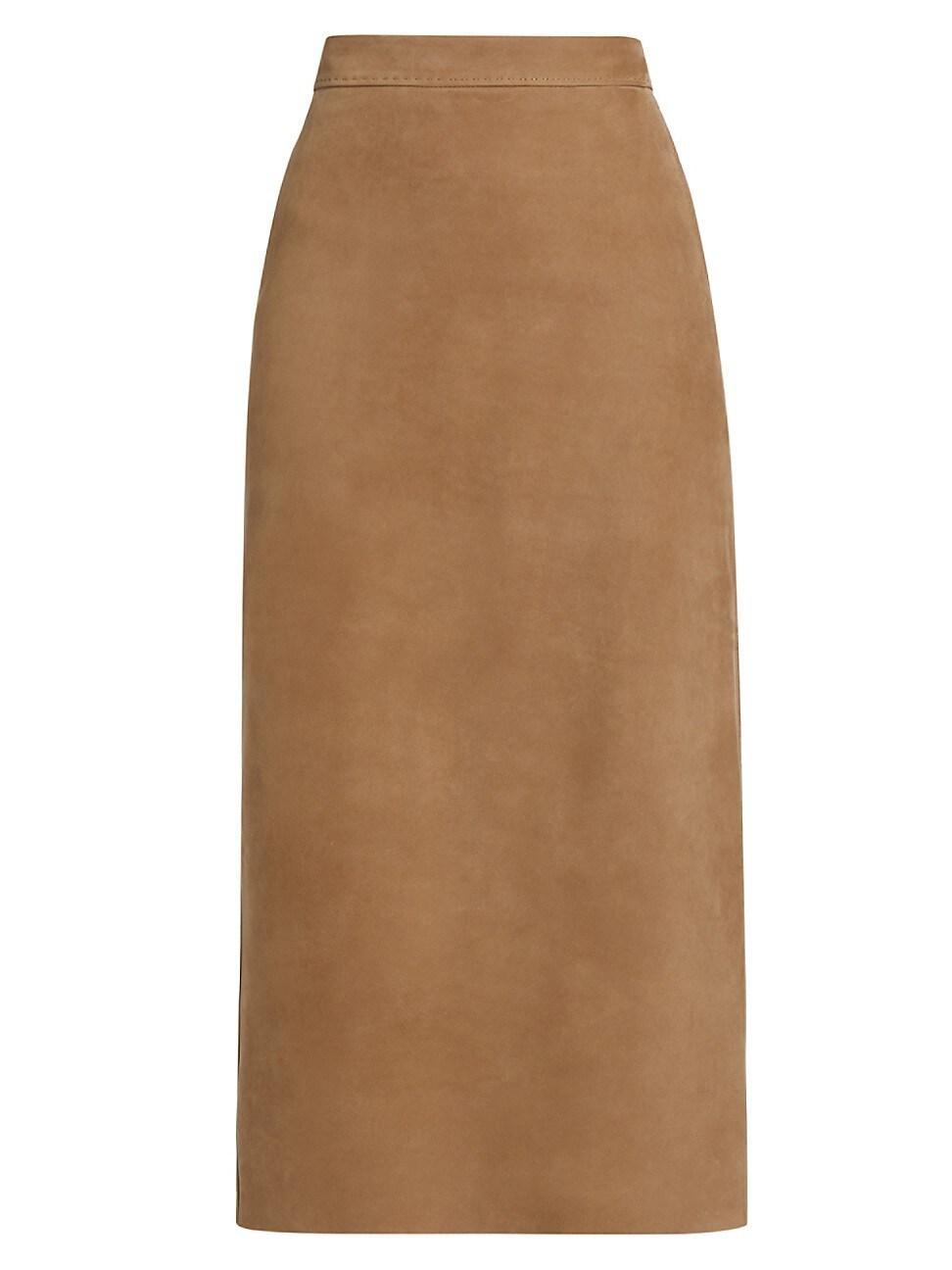 Womens Calcio Suede Pencil Maxi Skirt product image