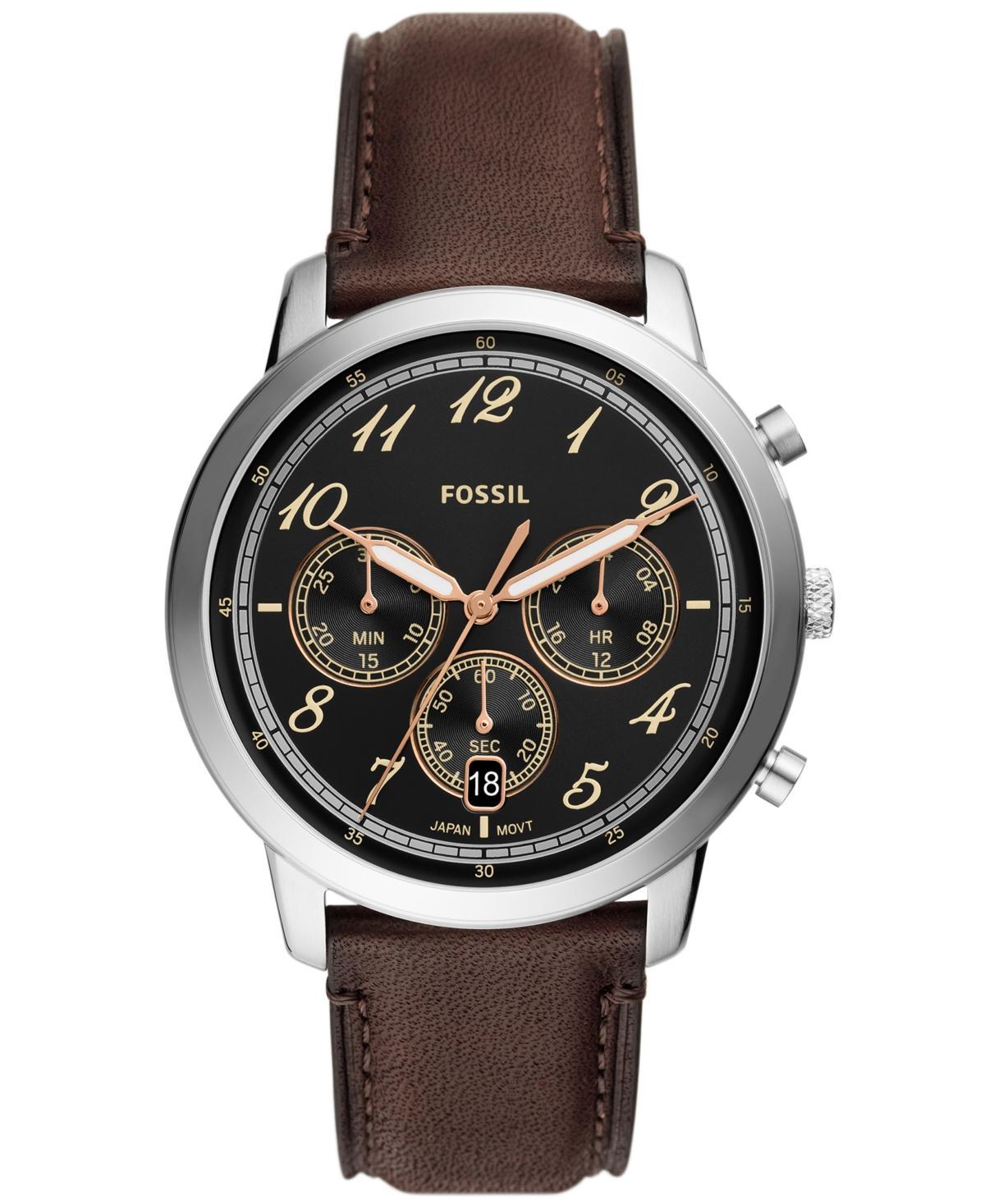 Fossil Mens Neutra Chronograph Brown Leather Watch 44mm Product Image