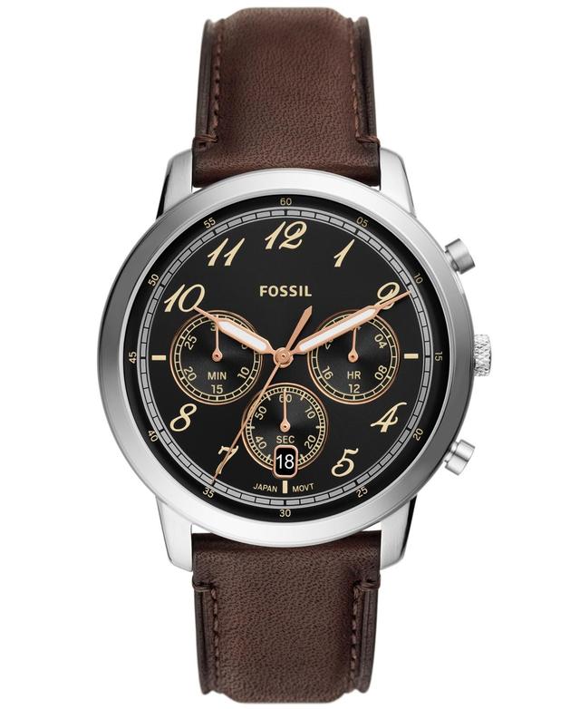 Fossil Mens Neutra Chronograph Brown Leather Watch 44mm - Brown Product Image