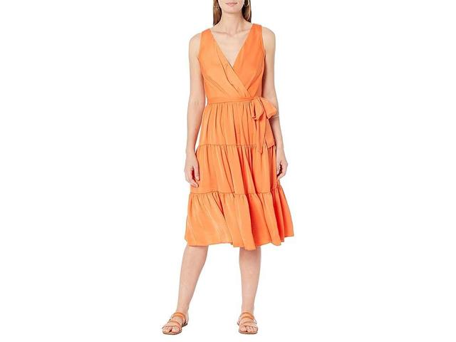 Tommy Hilfiger Charmeuse Tiered Midi Dress (Mandarin) Women's Dress Product Image